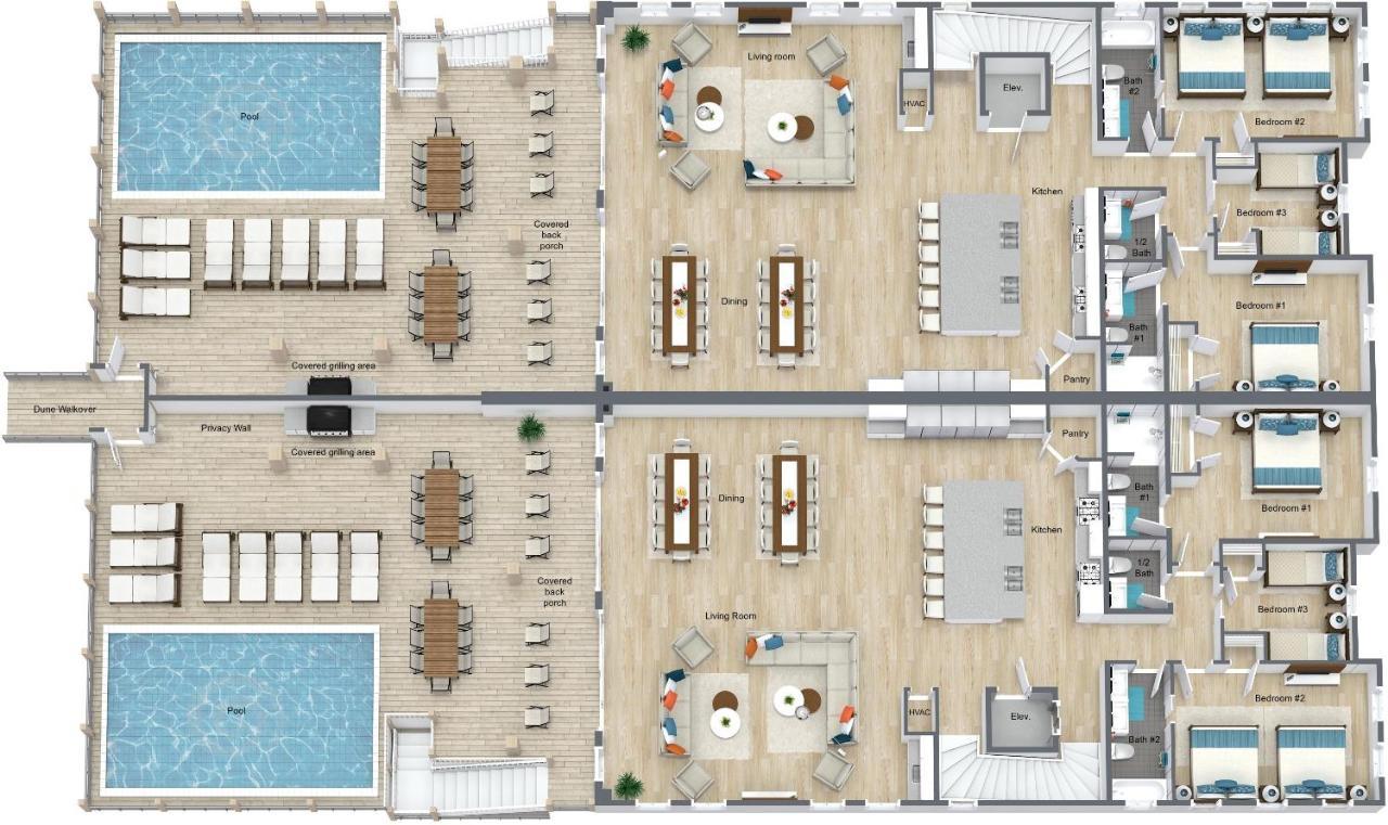 Seaside West 12 Bdrm, 11,5 Bath, Private Pools, Sleeps 36 *