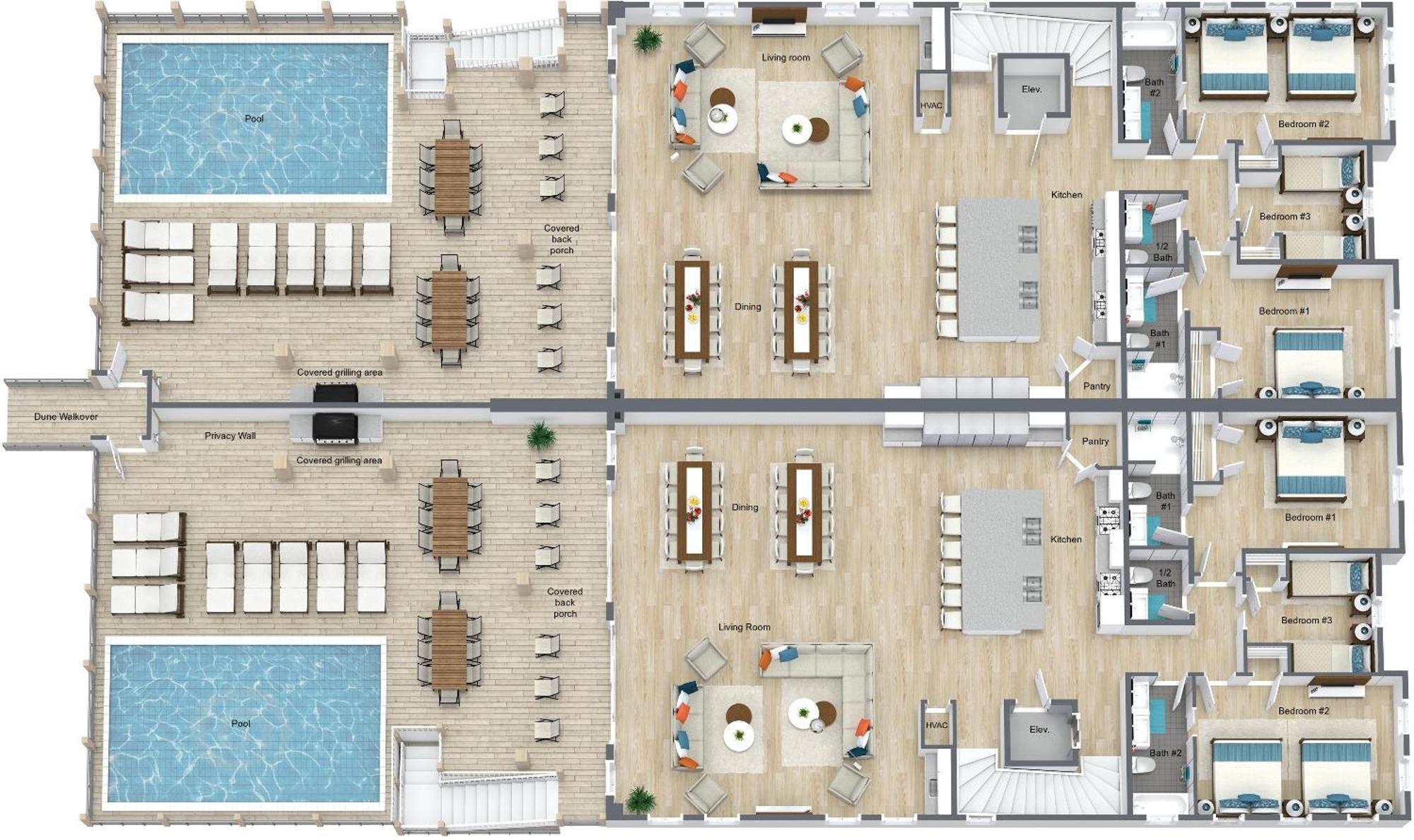Seaside West 12 Bdrm, 11,5 Bath, Private Pools, Sleeps 36 Holiday home Gulf Shores